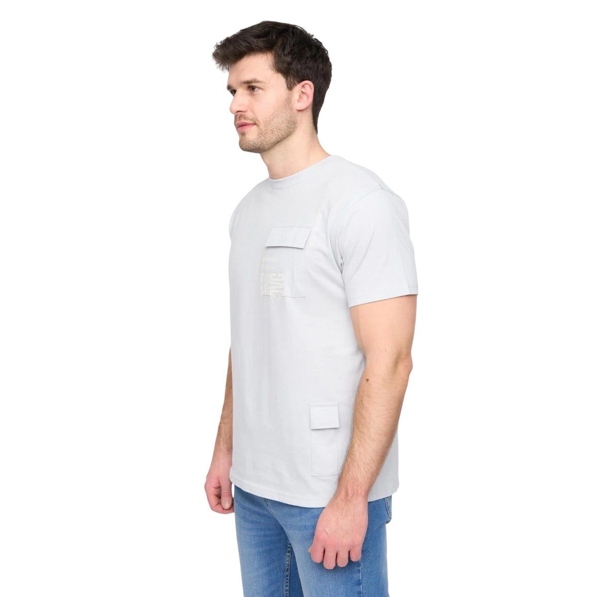 Light Blue - Pack Shot - Duck and Cover Mens Trentflax T-Shirt