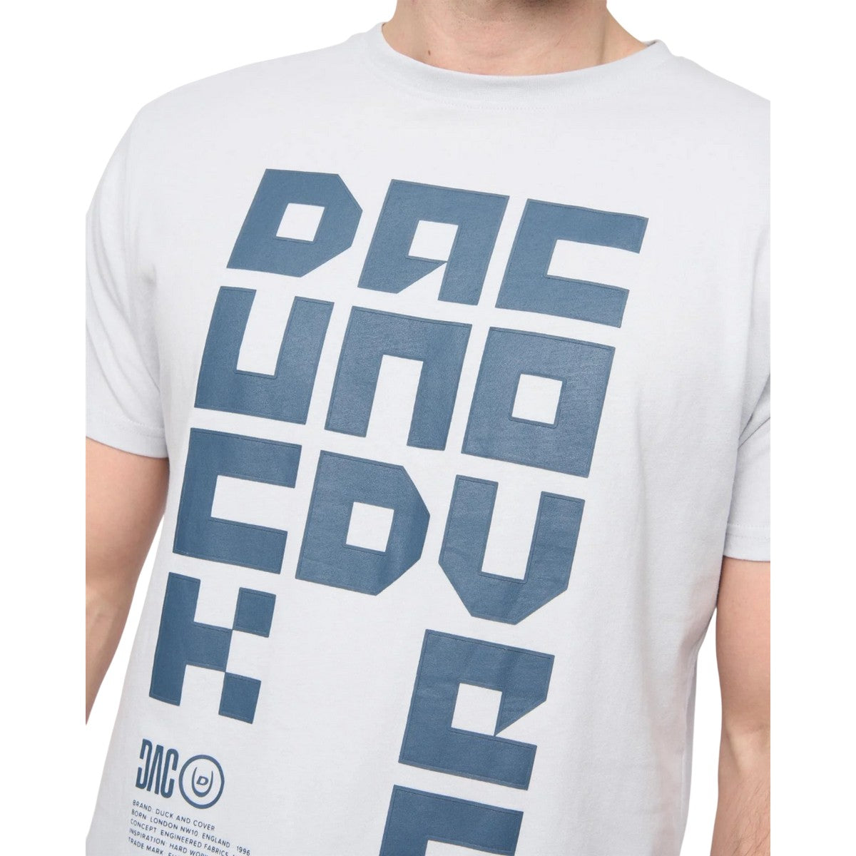 Light Blue - Side - Duck and Cover Mens Squarelarge T-Shirt