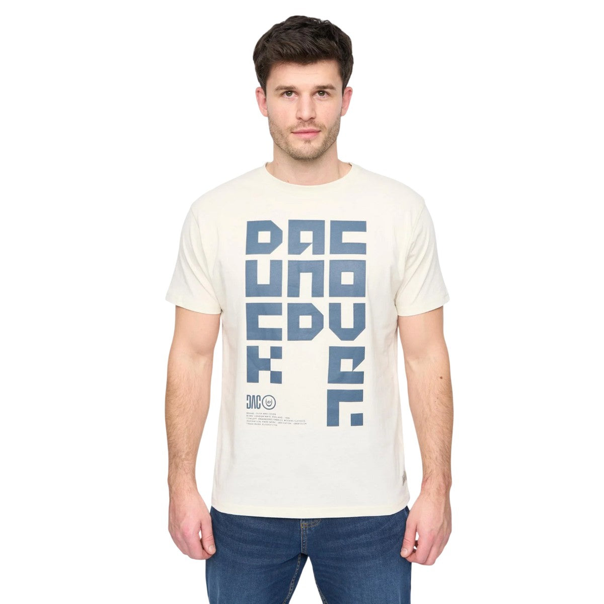 Off White - Front - Duck and Cover Mens Squarelarge T-Shirt