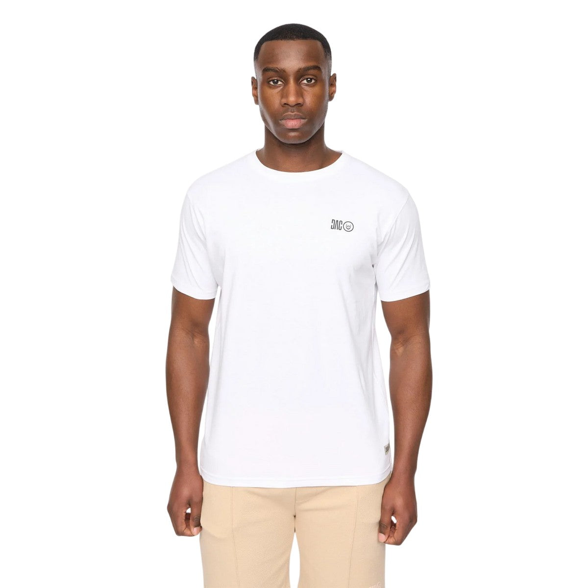 White - Front - Duck and Cover Mens Simplex T-Shirt