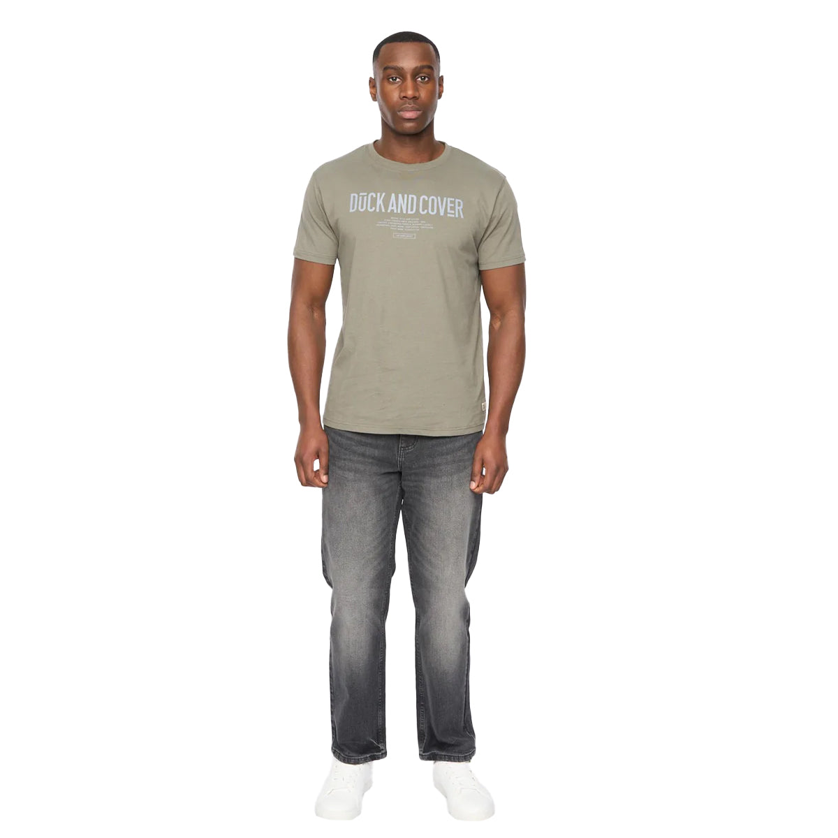 Olive - Side - Duck and Cover Mens Pittifore T-Shirt