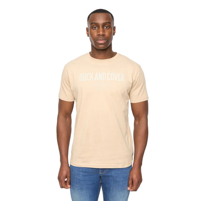 Stone - Front - Duck and Cover Mens Pittifore T-Shirt