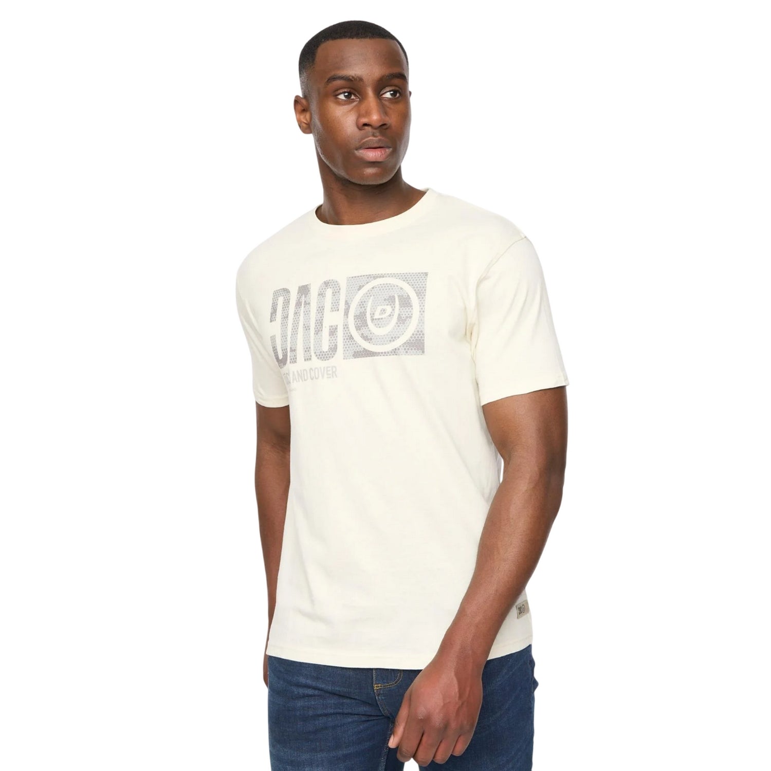 Off White - Side - Duck and Cover Mens Hexocamo T-Shirt