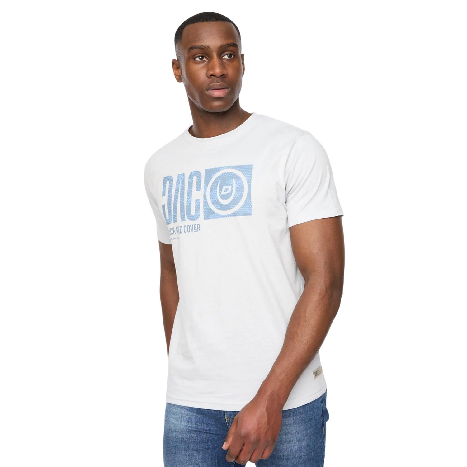 Light Blue - Side - Duck and Cover Mens Hexocamo T-Shirt