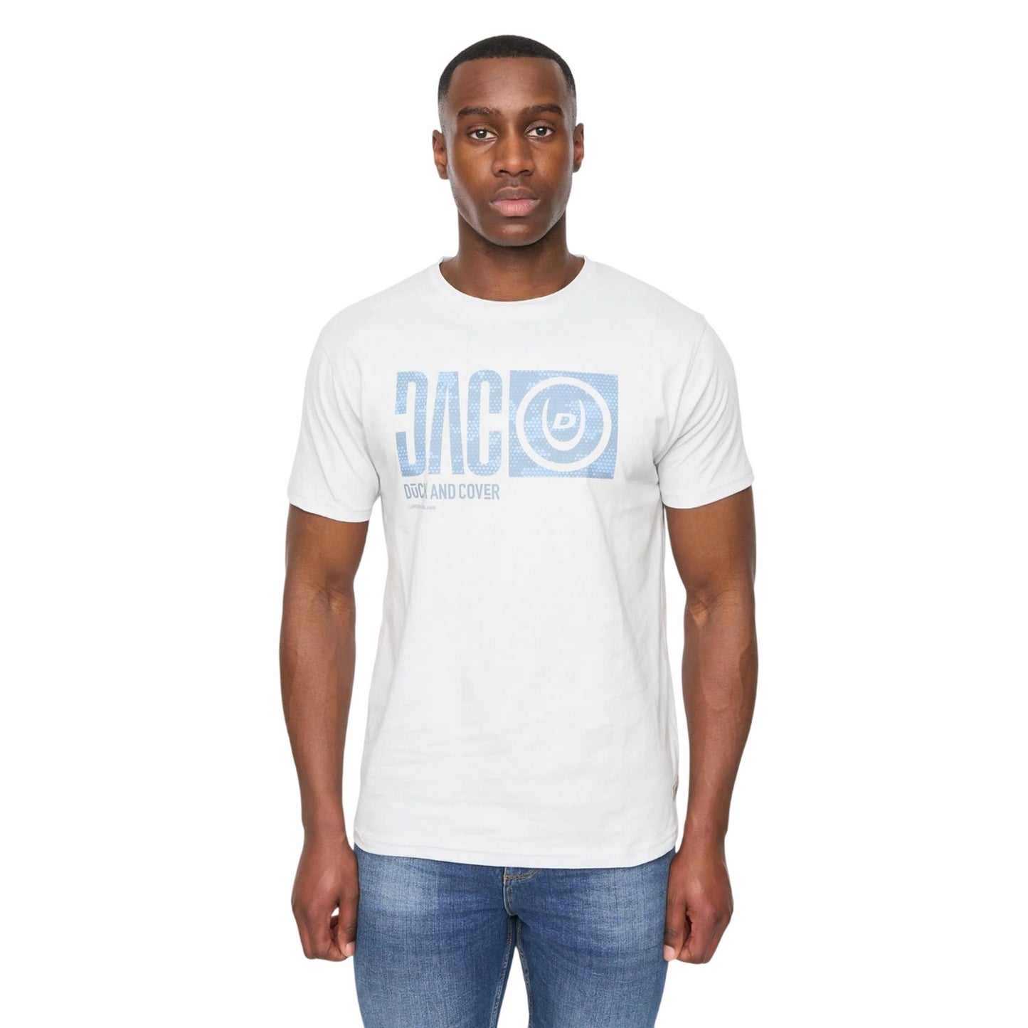 Light Blue - Front - Duck and Cover Mens Hexocamo T-Shirt