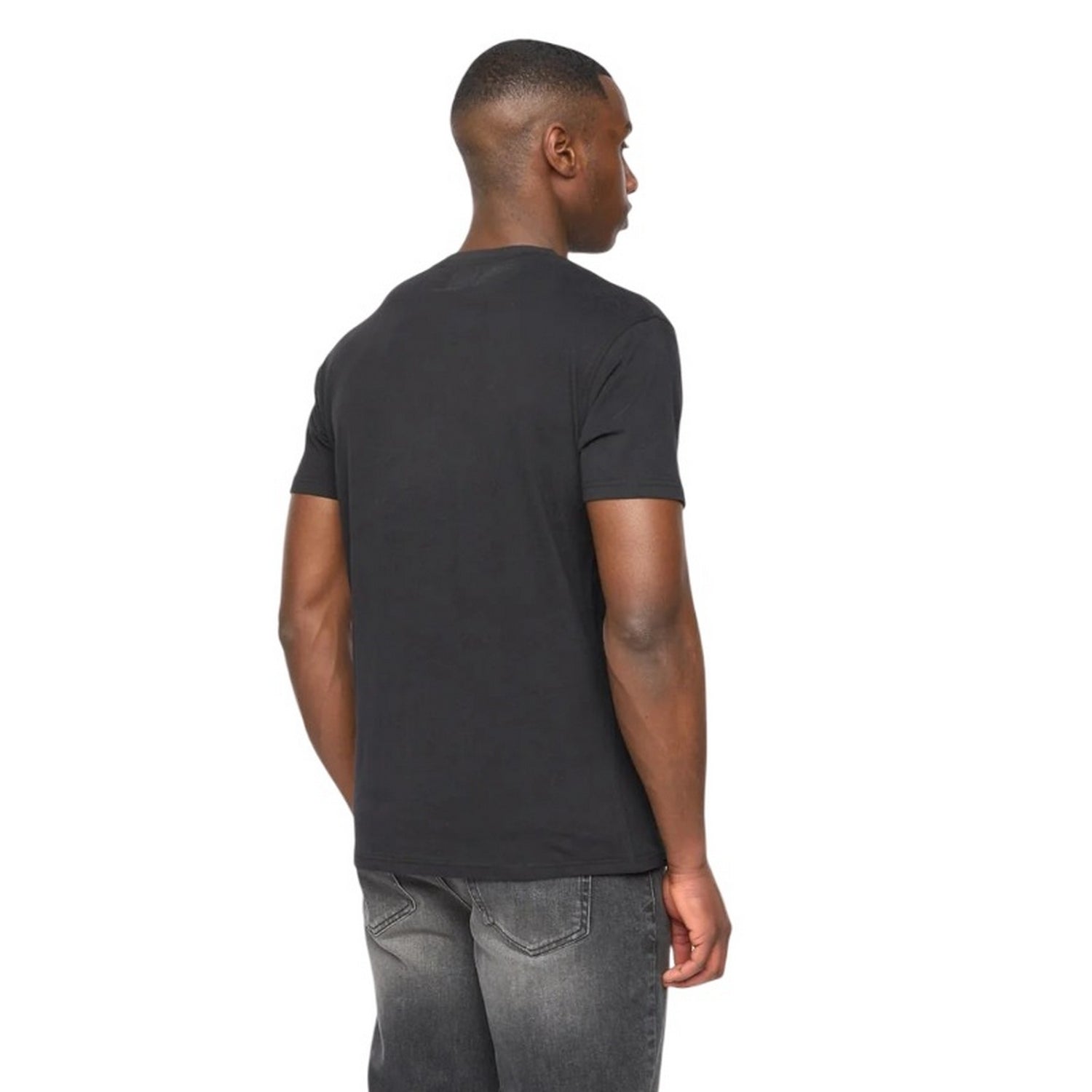 Black - Back - Duck and Cover Mens Hexocamo T-Shirt