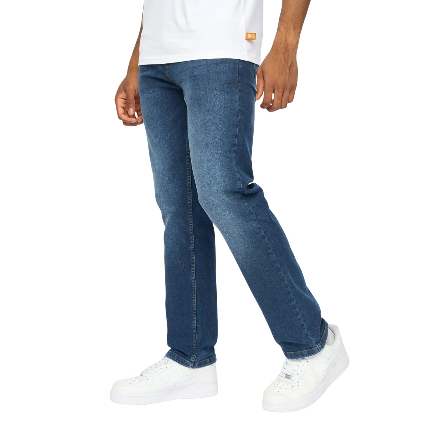 Dark Wash - Side - Duck and Cover Mens Janstar Straight Leg Jeans