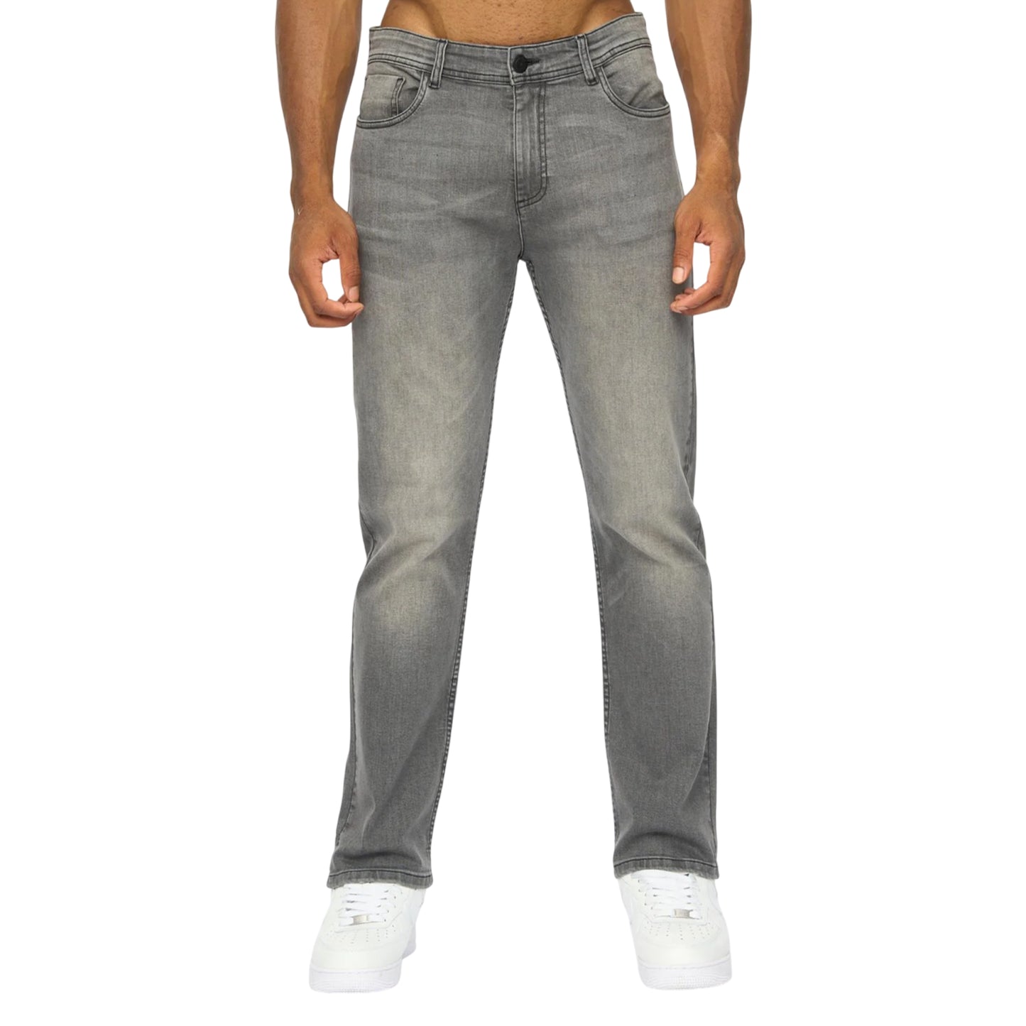 Grey - Front - Duck and Cover Mens Janstar Straight Leg Jeans