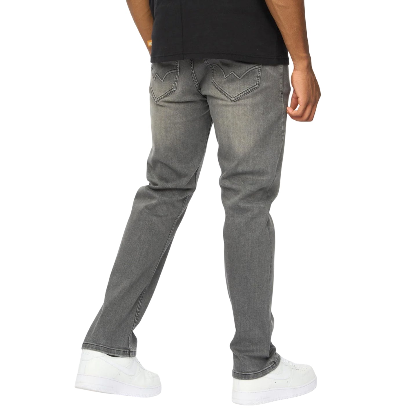 Grey - Back - Duck and Cover Mens Janstar Straight Leg Jeans