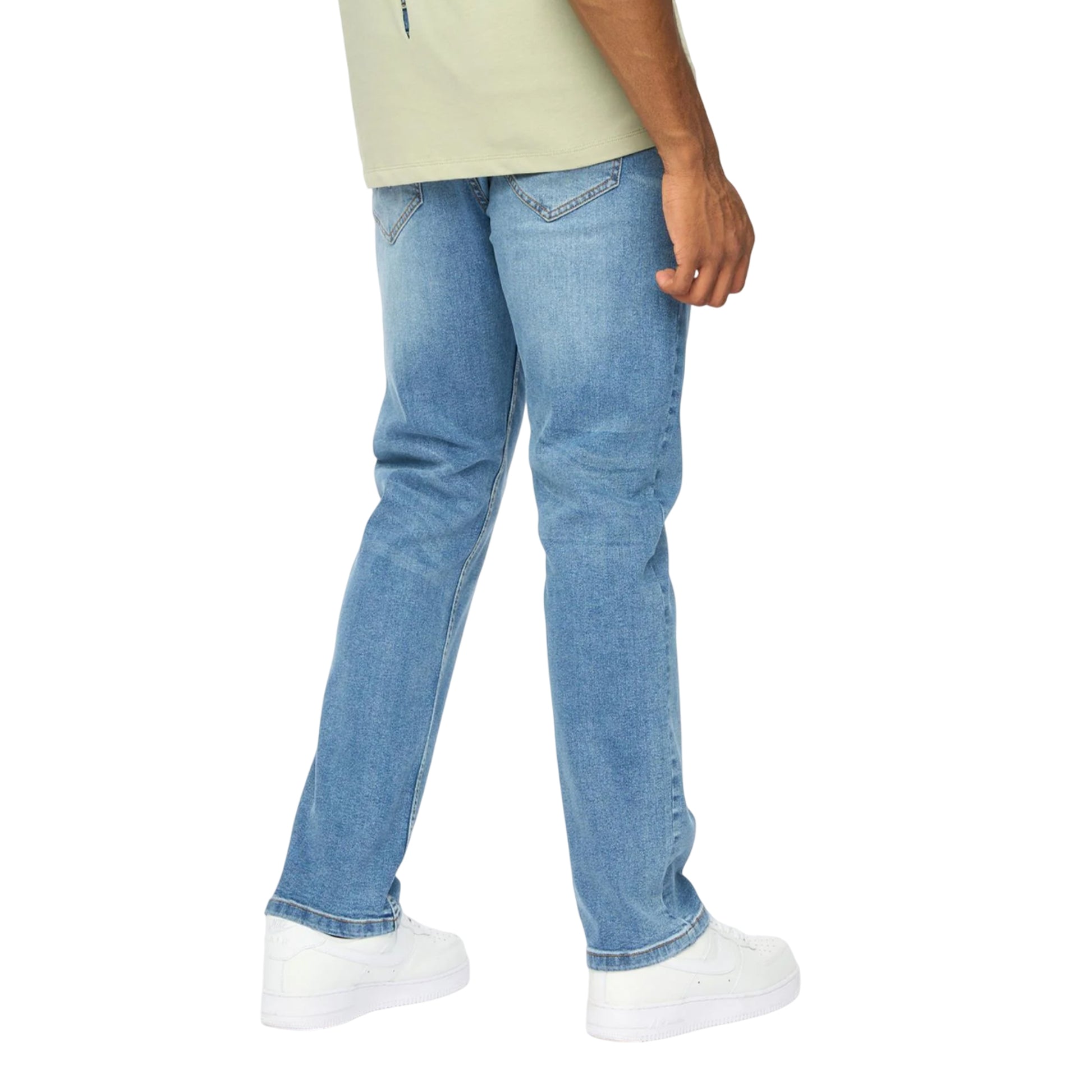 Stone Wash - Back - Duck and Cover Mens Janstar Straight Leg Jeans