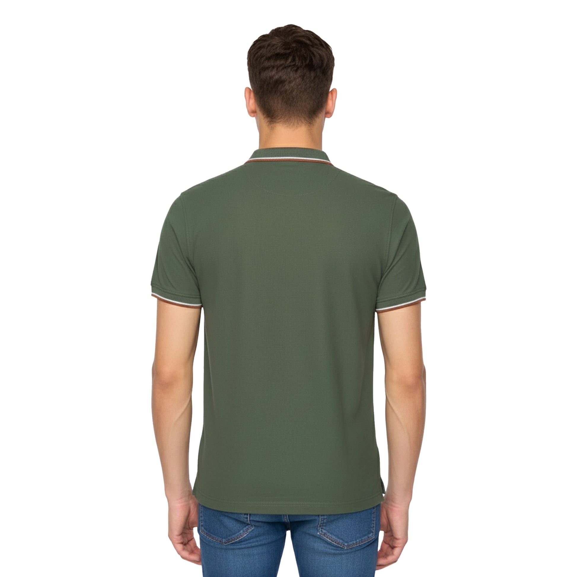 Khaki Green - Back - Duck and Cover Mens Melports Polo Shirt