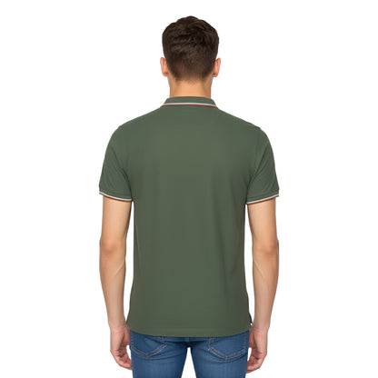 Khaki Green - Back - Duck and Cover Mens Melports Polo Shirt