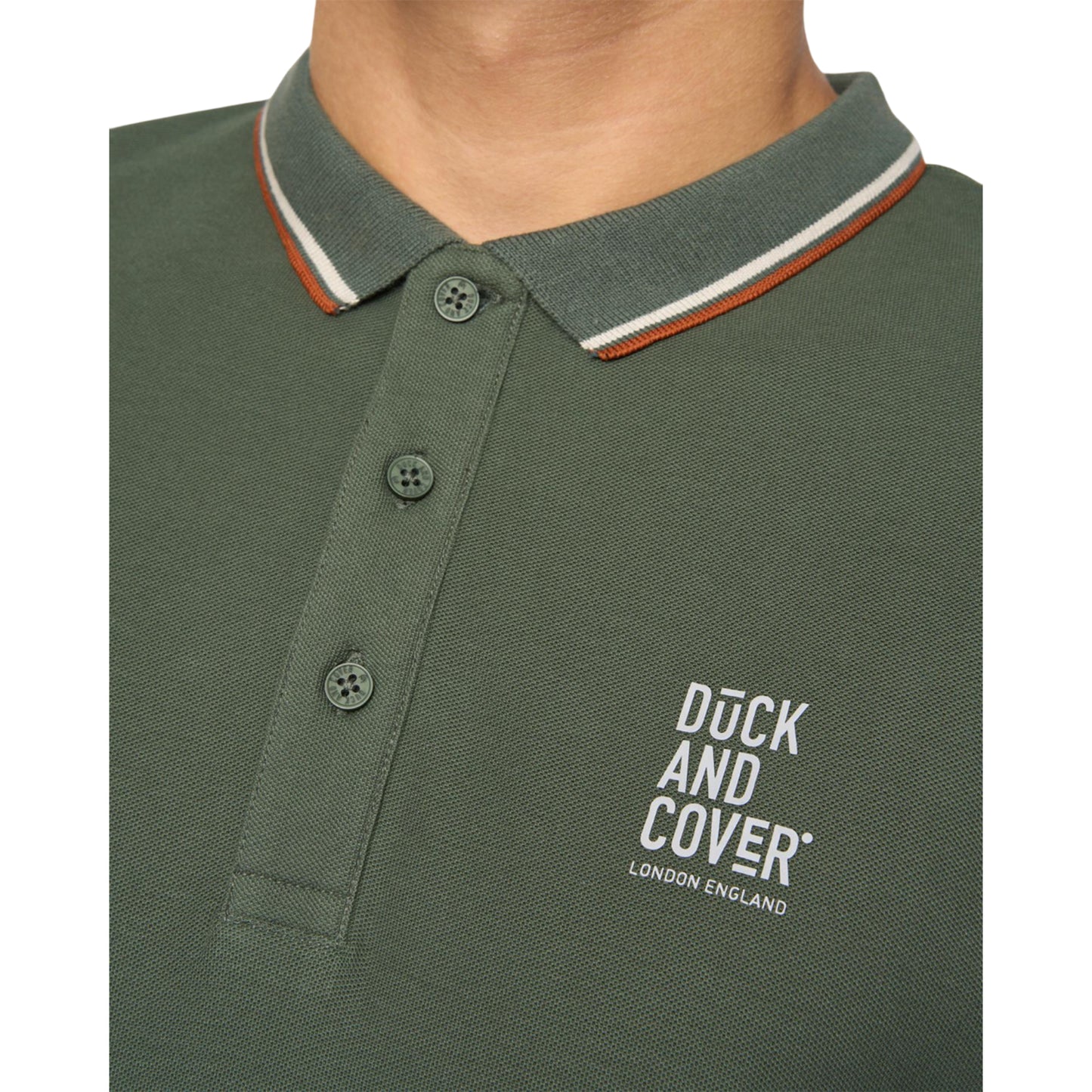 Khaki Green - Side - Duck and Cover Mens Melports Polo Shirt