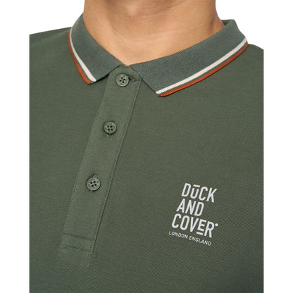 Khaki Green - Side - Duck and Cover Mens Melports Polo Shirt