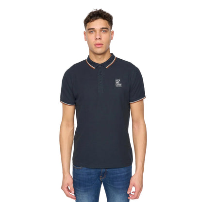 Navy - Front - Duck and Cover Mens Melports Polo Shirt