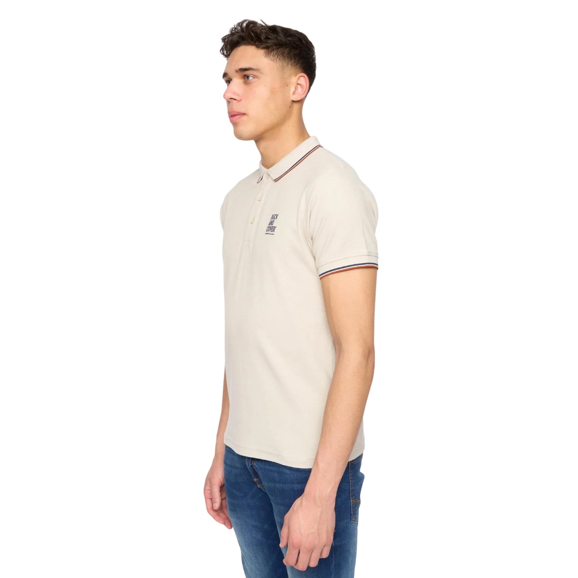 Off White - Side - Duck and Cover Mens Melports Polo Shirt