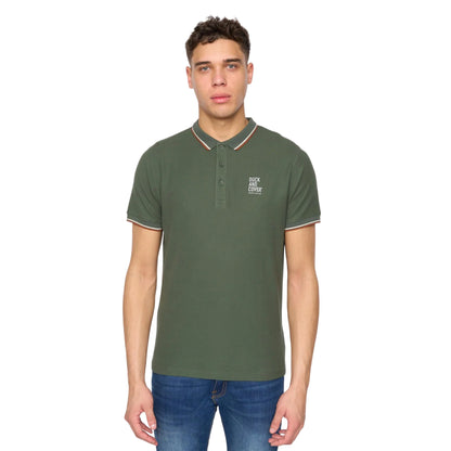Khaki Green - Front - Duck and Cover Mens Melports Polo Shirt