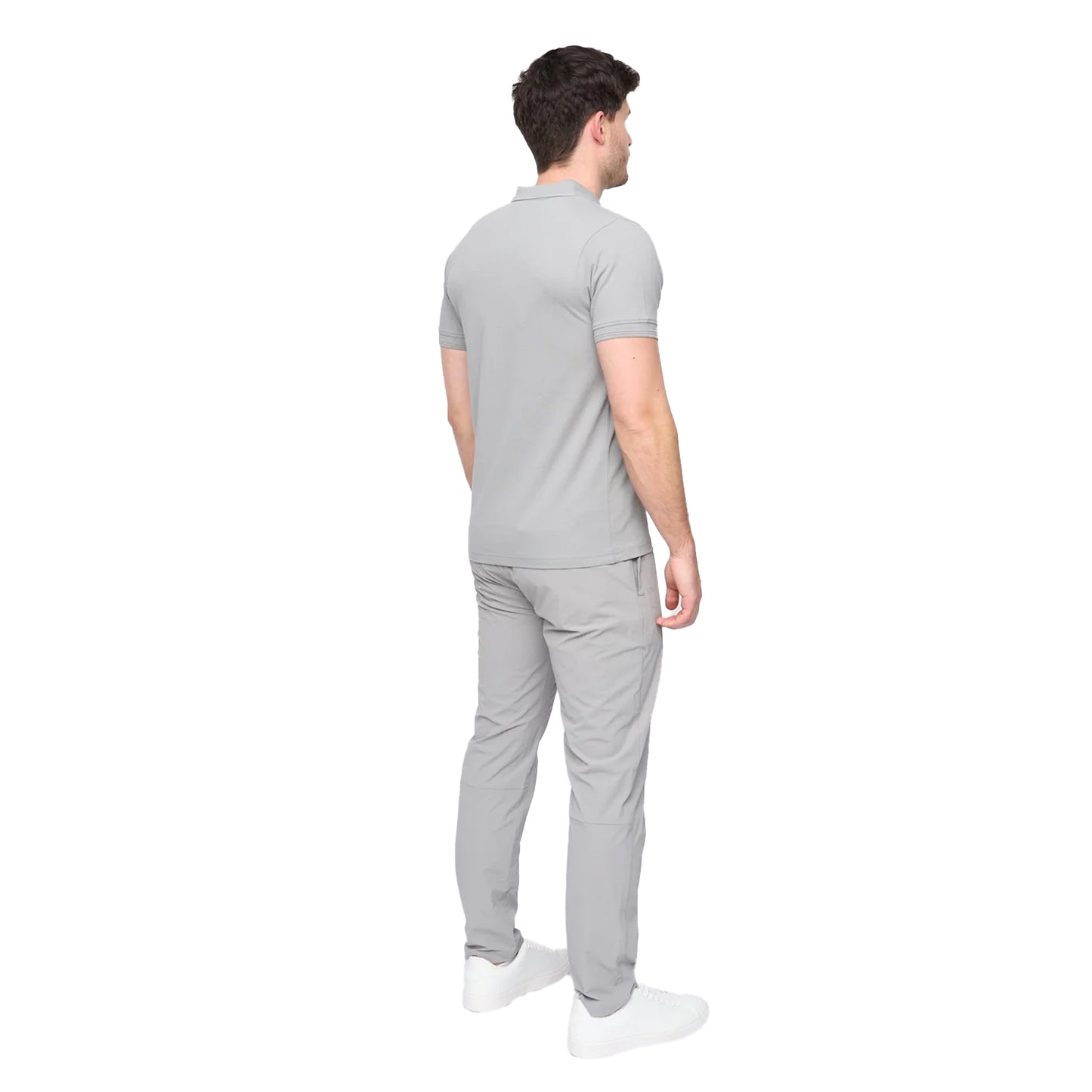 Grey - Back - Duck and Cover Mens Limatar Short-Sleeved Polo Shirt