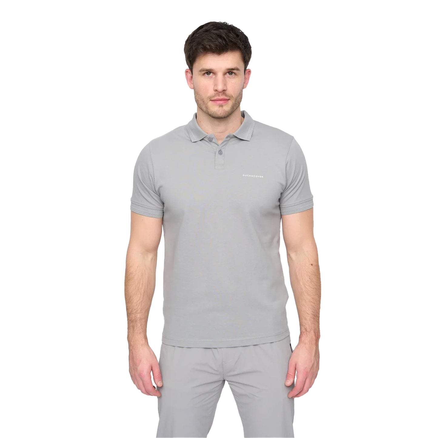 Grey - Front - Duck and Cover Mens Limatar Short-Sleeved Polo Shirt