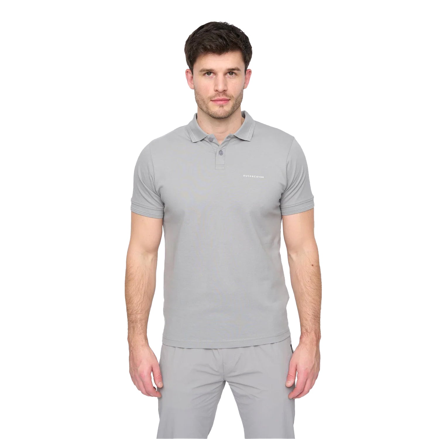 Grey - Front - Duck and Cover Mens Limatar Short-Sleeved Polo Shirt