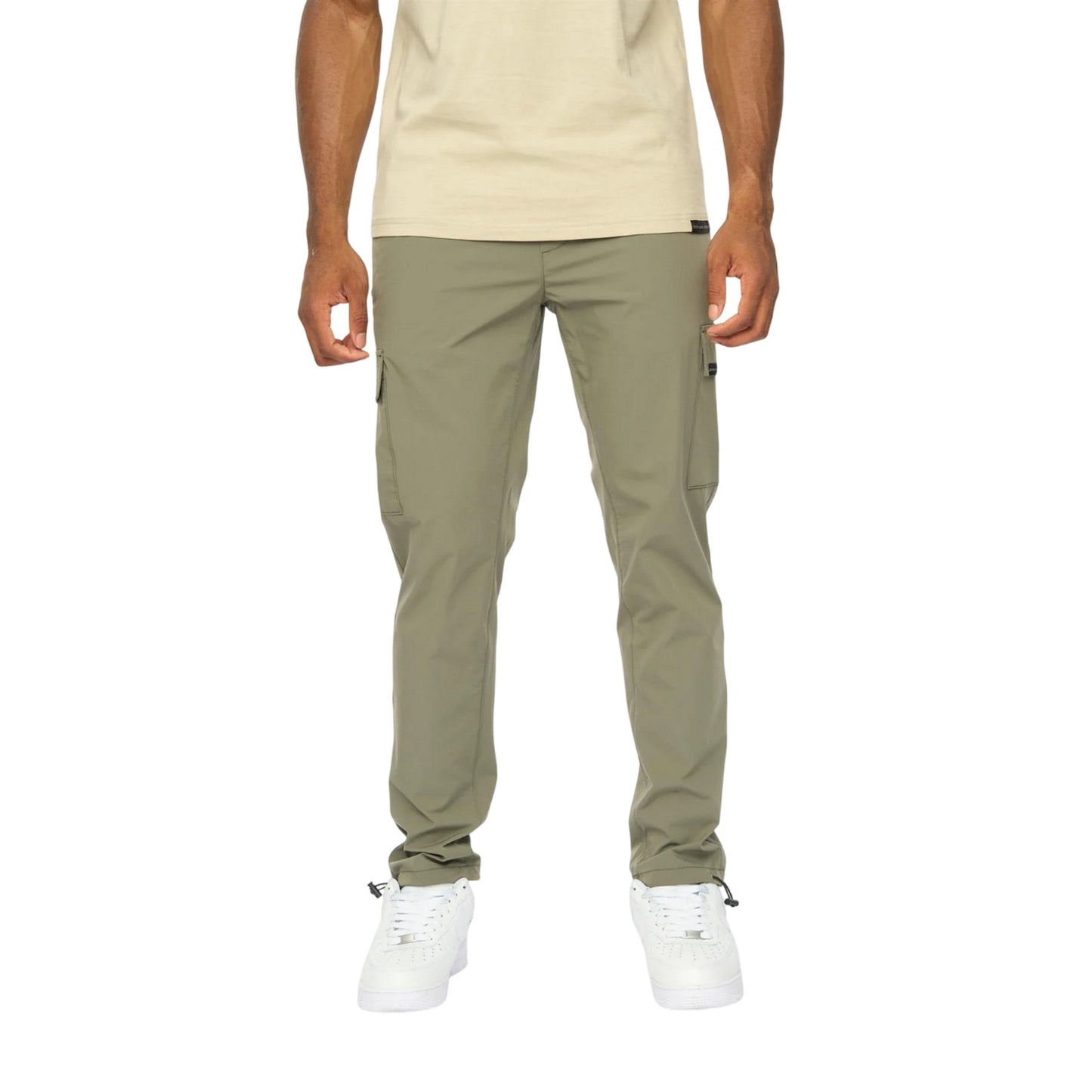 Olive - Front - Duck and Cover Mens Clatslare Combat Trousers
