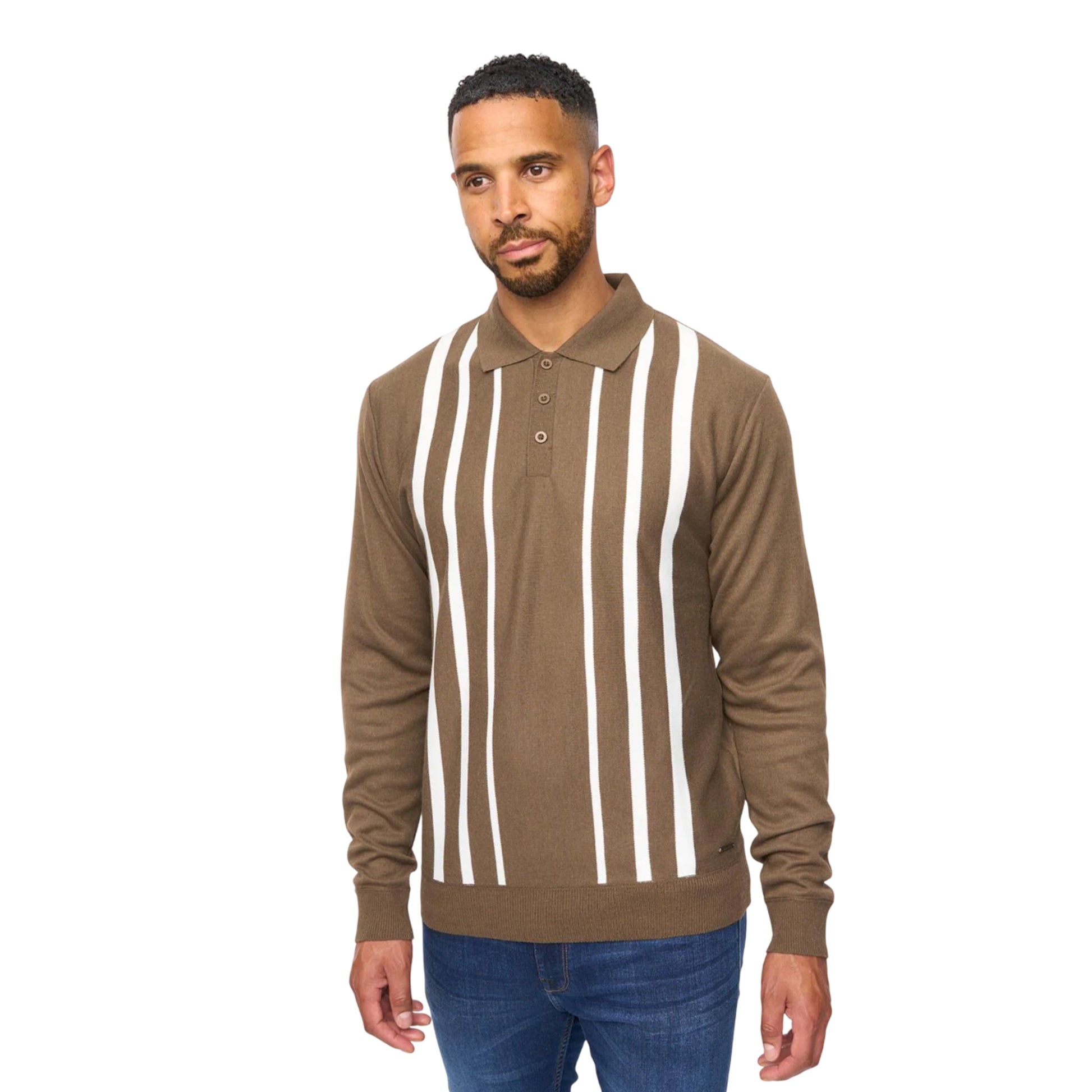 Dark Taupe-White - Front - Bewley & Ritch Mens Stalwart Polo Shirt