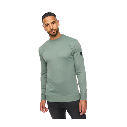Olive - Front - Bewley & Ritch Mens Pepston Crew Neck Jumper