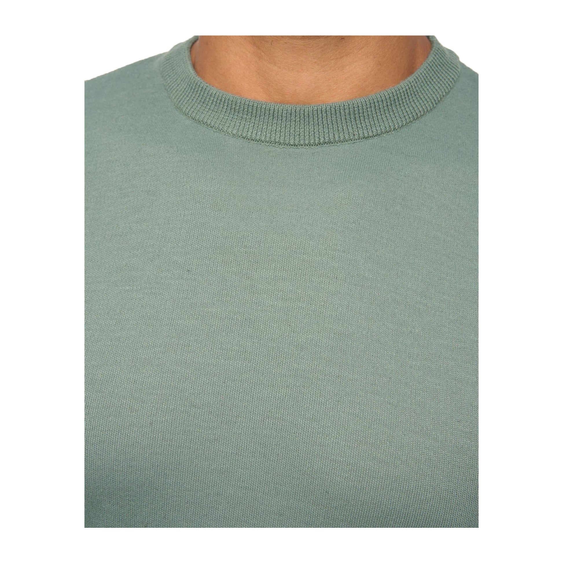 Olive - Side - Bewley & Ritch Mens Pepston Crew Neck Jumper