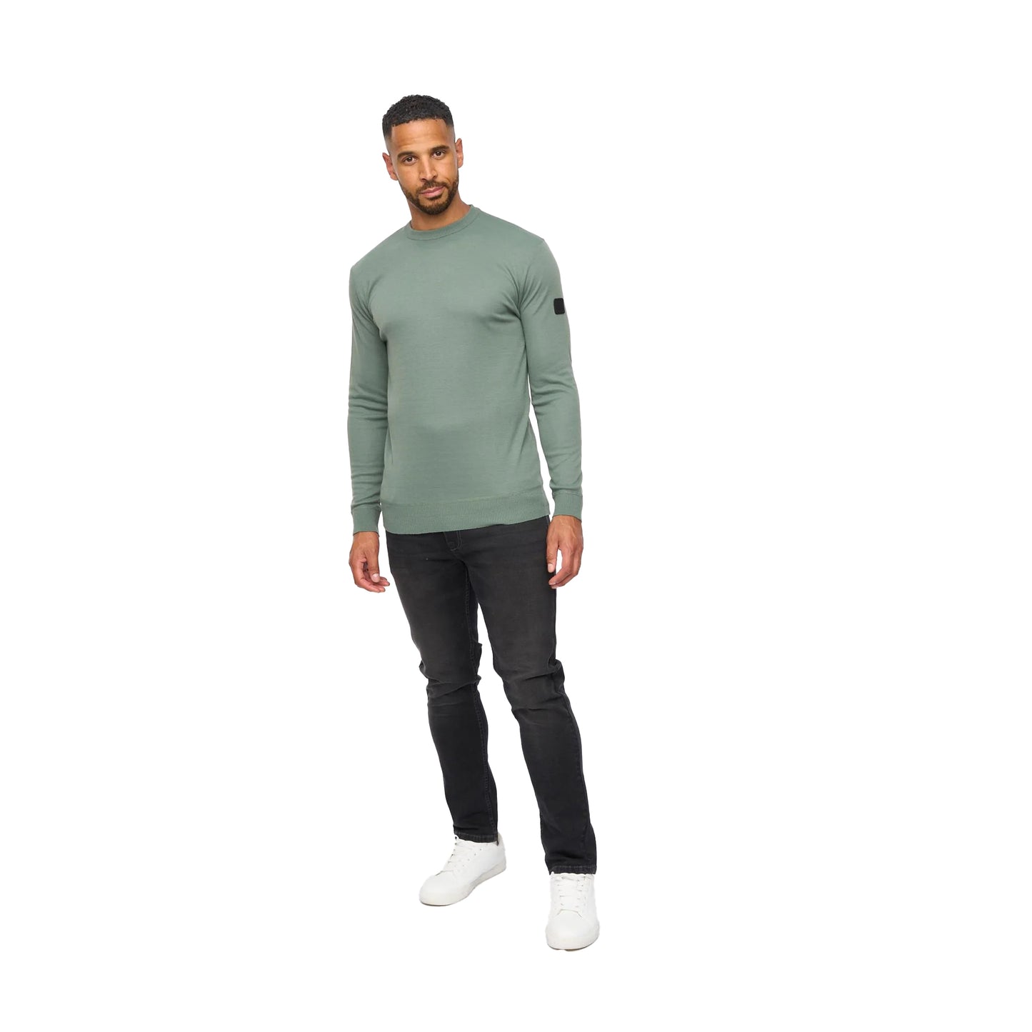Olive - Pack Shot - Bewley & Ritch Mens Pepston Crew Neck Jumper
