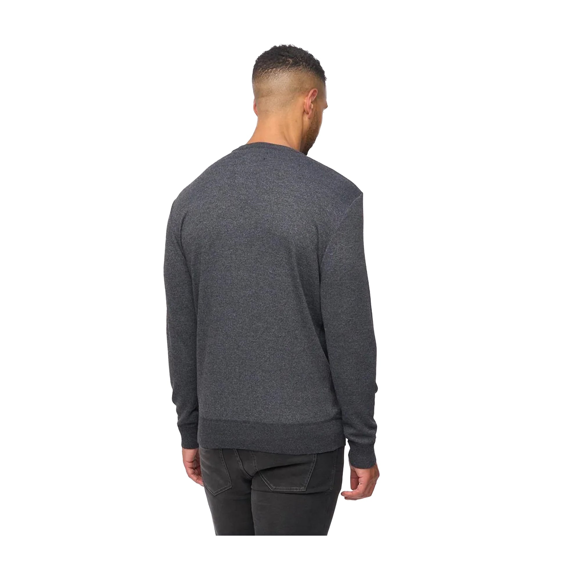 Black Marl - Back - Bewley & Ritch Mens Pepston Crew Neck Jumper