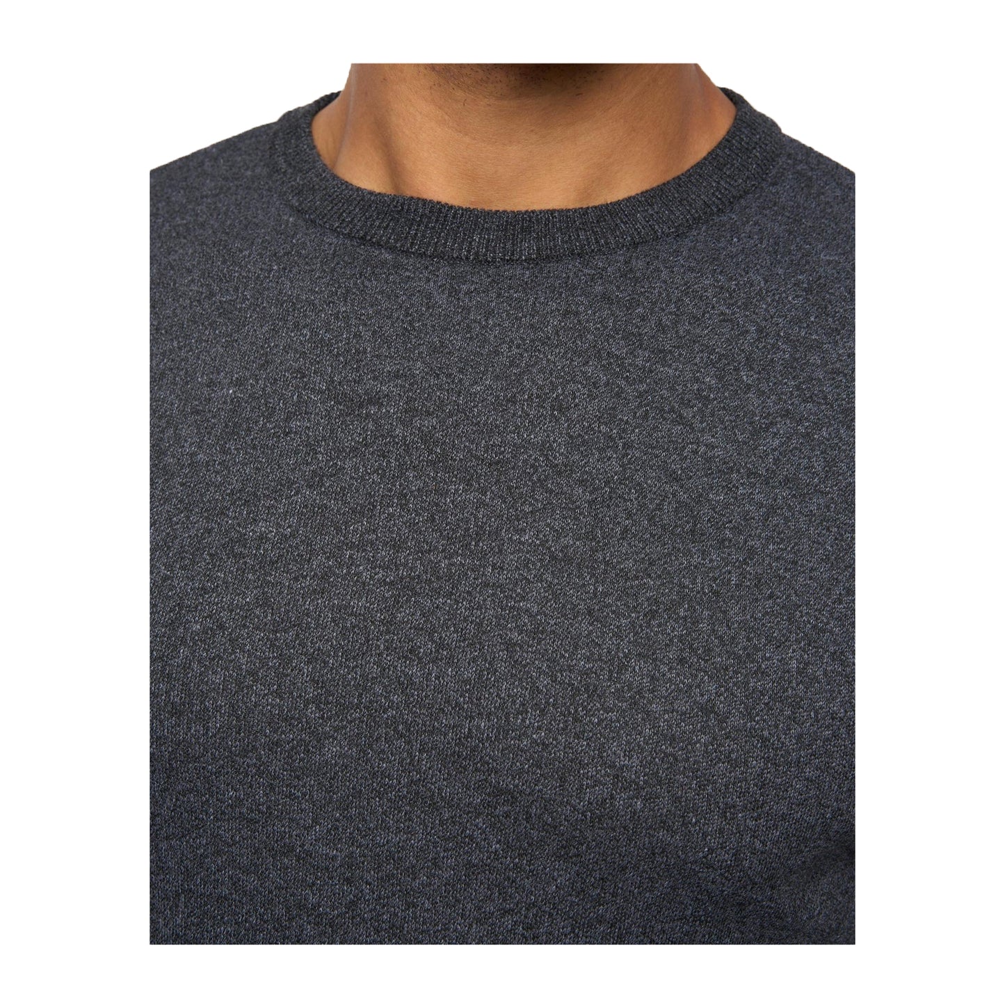 Black Marl - Side - Bewley & Ritch Mens Pepston Crew Neck Jumper