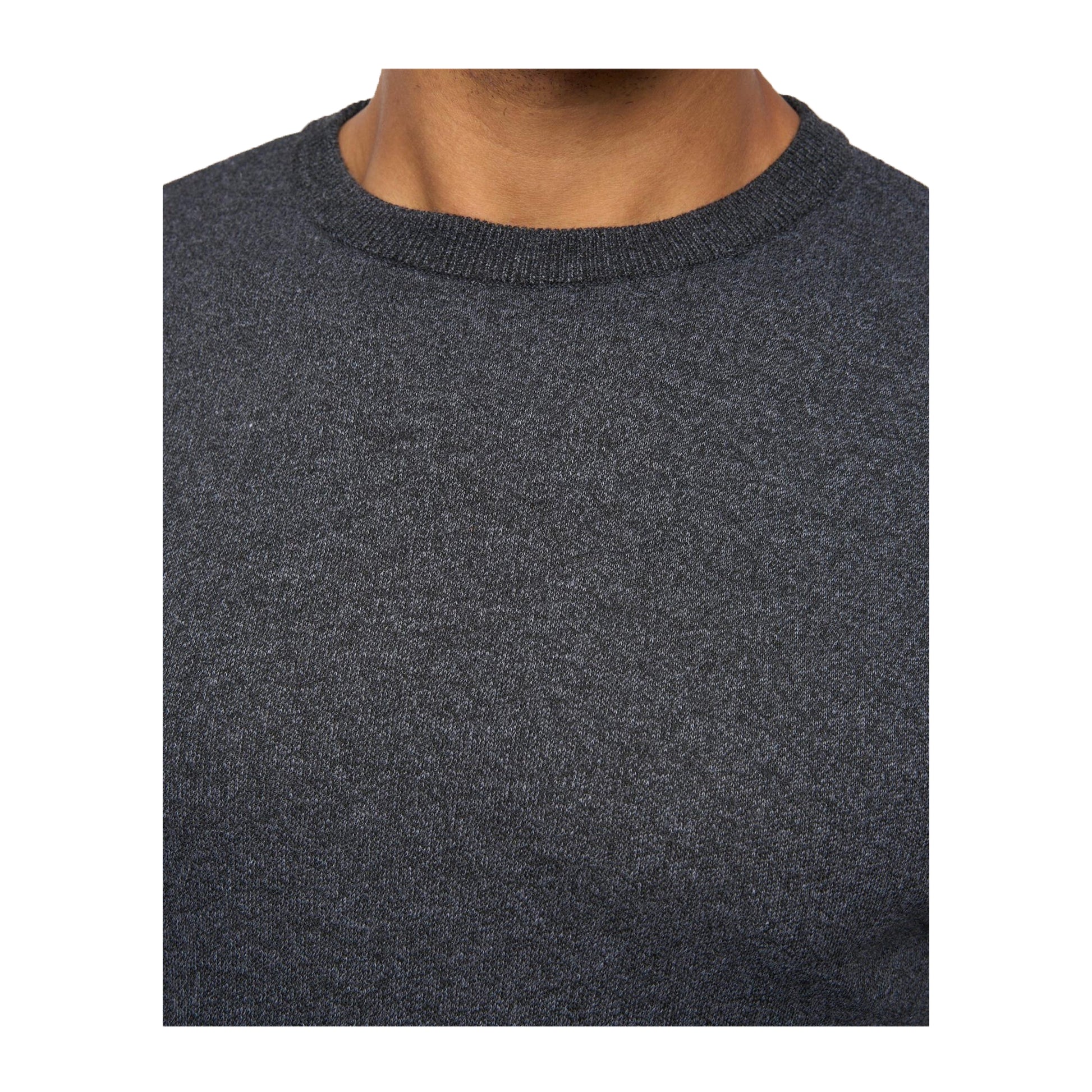 Black Marl - Side - Bewley & Ritch Mens Pepston Crew Neck Jumper