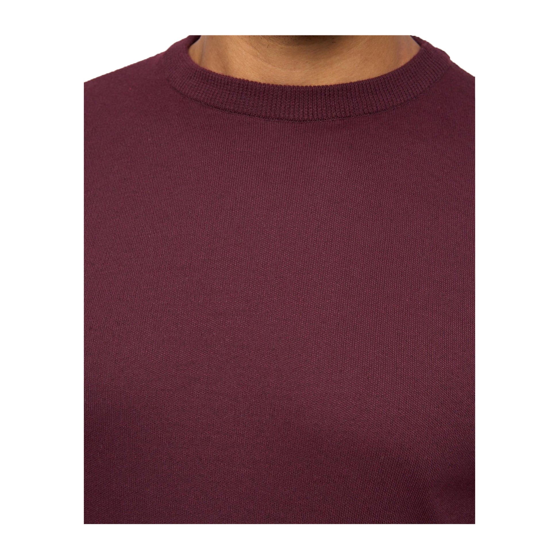 Burgundy Marl - Side - Bewley & Ritch Mens Pepston Crew Neck Jumper