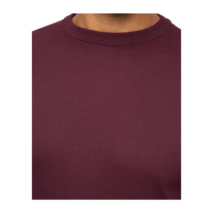 Burgundy Marl - Side - Bewley & Ritch Mens Pepston Crew Neck Jumper