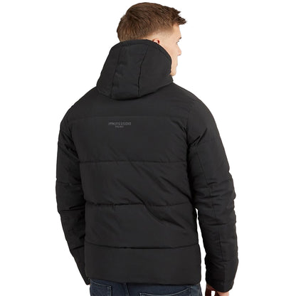 Black - Back - Henleys Mens System Ski Puffer Jacket