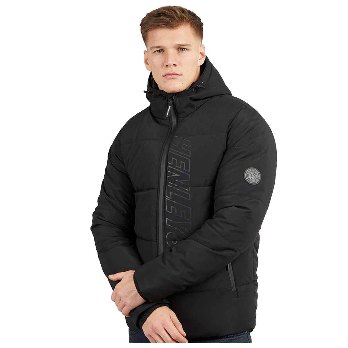 Black - Front - Henleys Mens System Ski Puffer Jacket