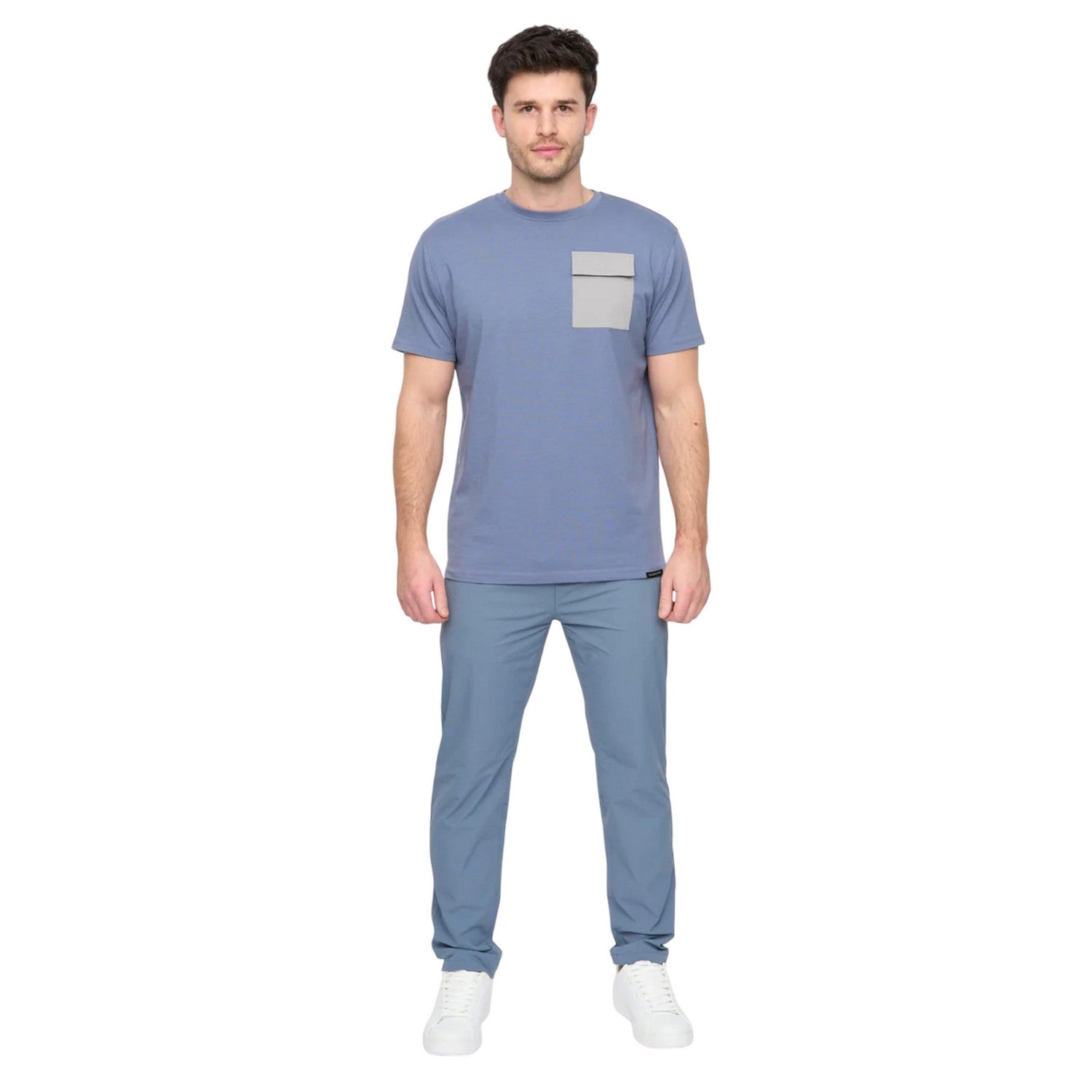Light Denim - Pack Shot - Duck and Cover Mens Limatar T-Shirt