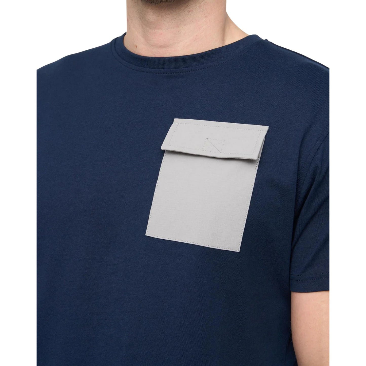 Navy - Side - Duck and Cover Mens Limatar T-Shirt