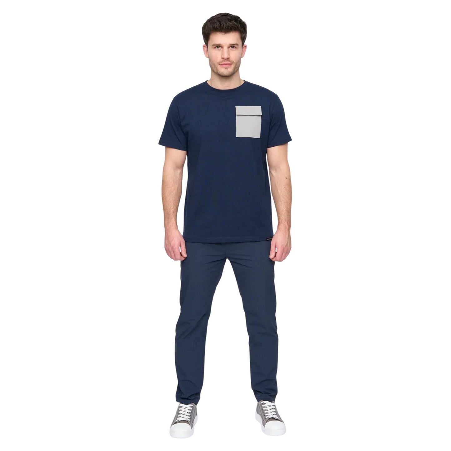 Navy - Pack Shot - Duck and Cover Mens Limatar T-Shirt
