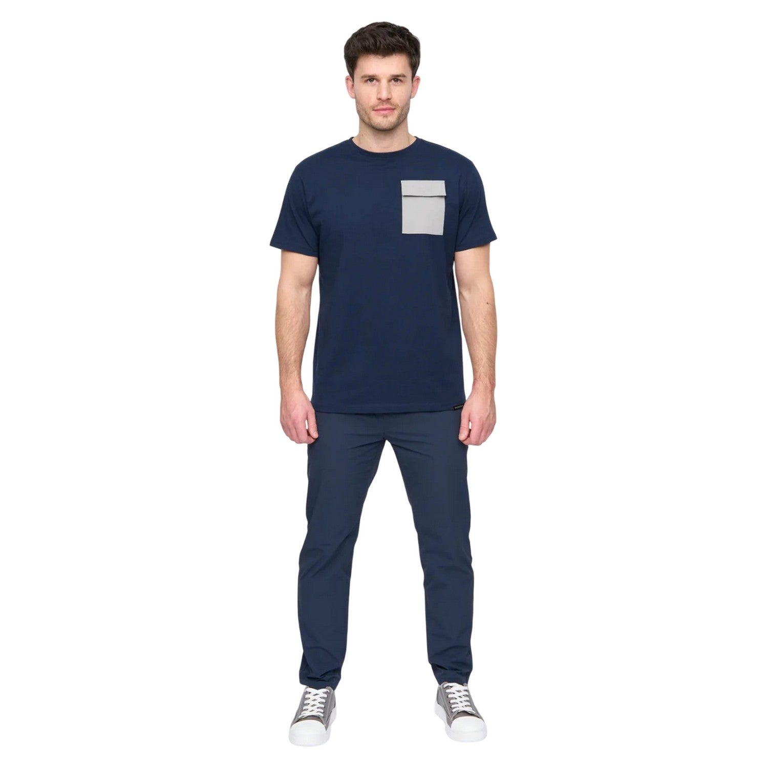 Navy - Pack Shot - Duck and Cover Mens Limatar T-Shirt
