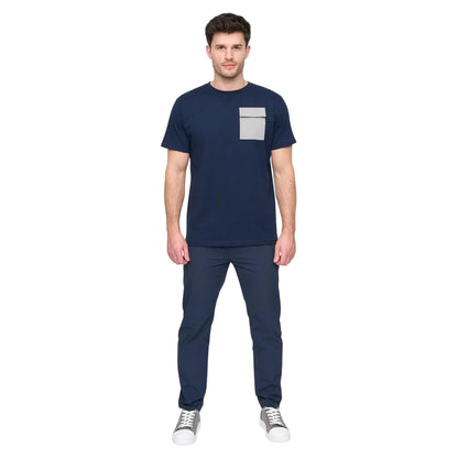 Navy - Pack Shot - Duck and Cover Mens Limatar T-Shirt