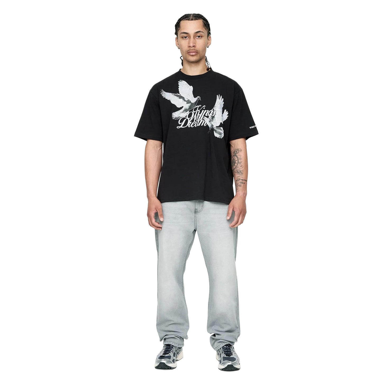 Black - Side - Kings Will Dream Mens Studio High Flying Doves T-Shirt