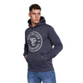 Navy - Side - Duck And Cover Mens Addax Hoodie