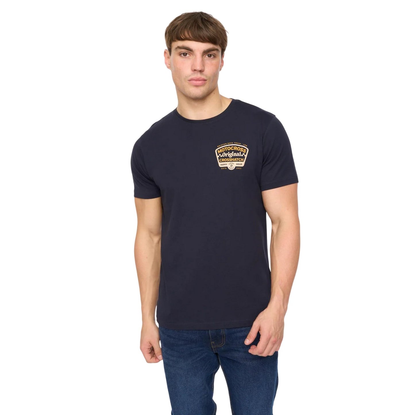 Navy - Lifestyle - Crosshatch Mens Motocross T-Shirt