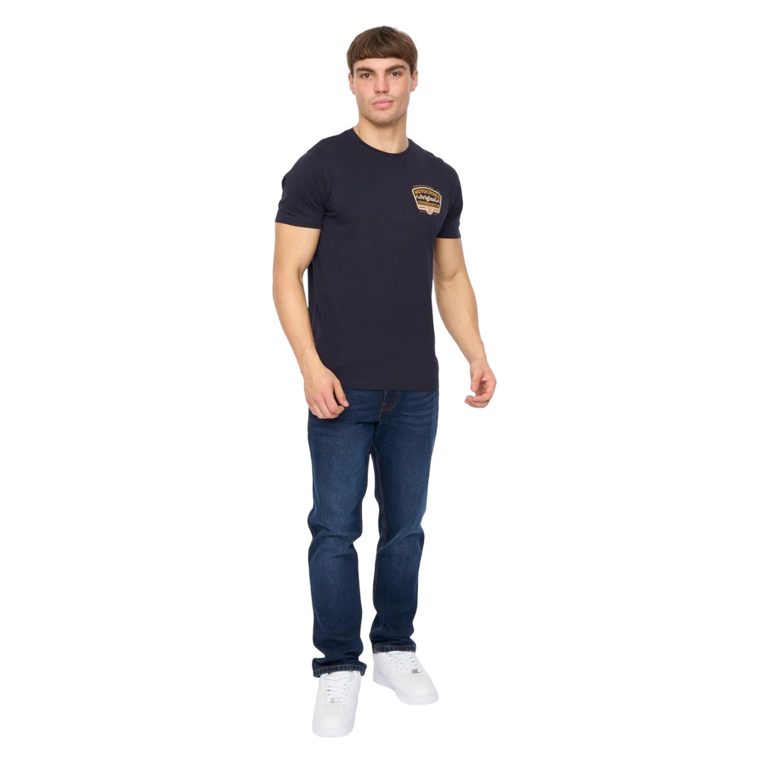 Navy - Pack Shot - Crosshatch Mens Motocross T-Shirt