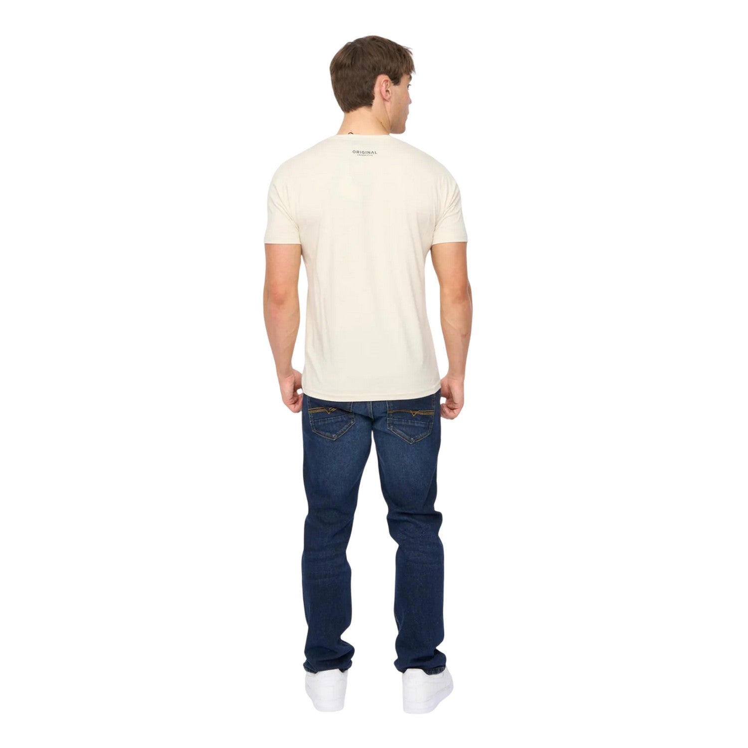 Off White - Back - Crosshatch Mens Motocross T-Shirt
