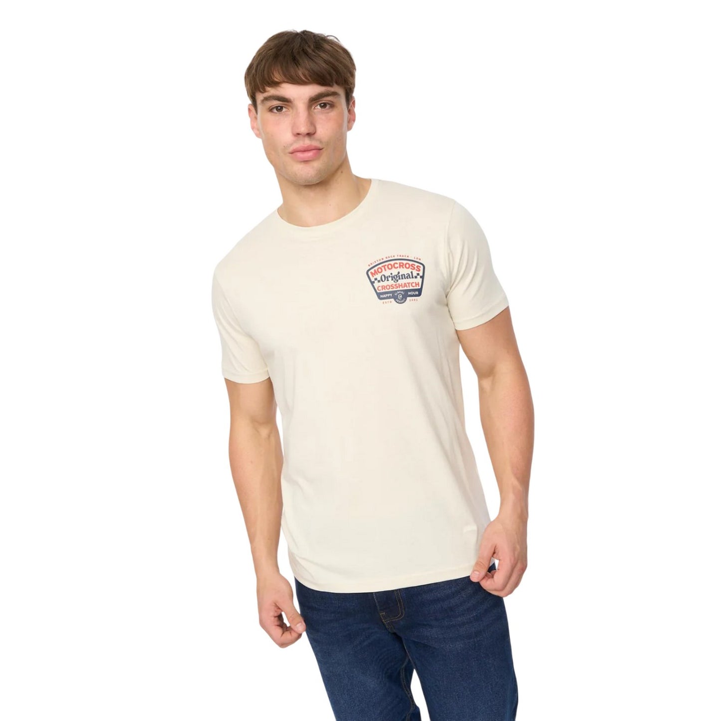 Off White - Lifestyle - Crosshatch Mens Motocross T-Shirt