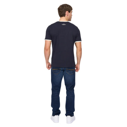 Navy - Back - Crosshatch Mens Lamtopi T-Shirt