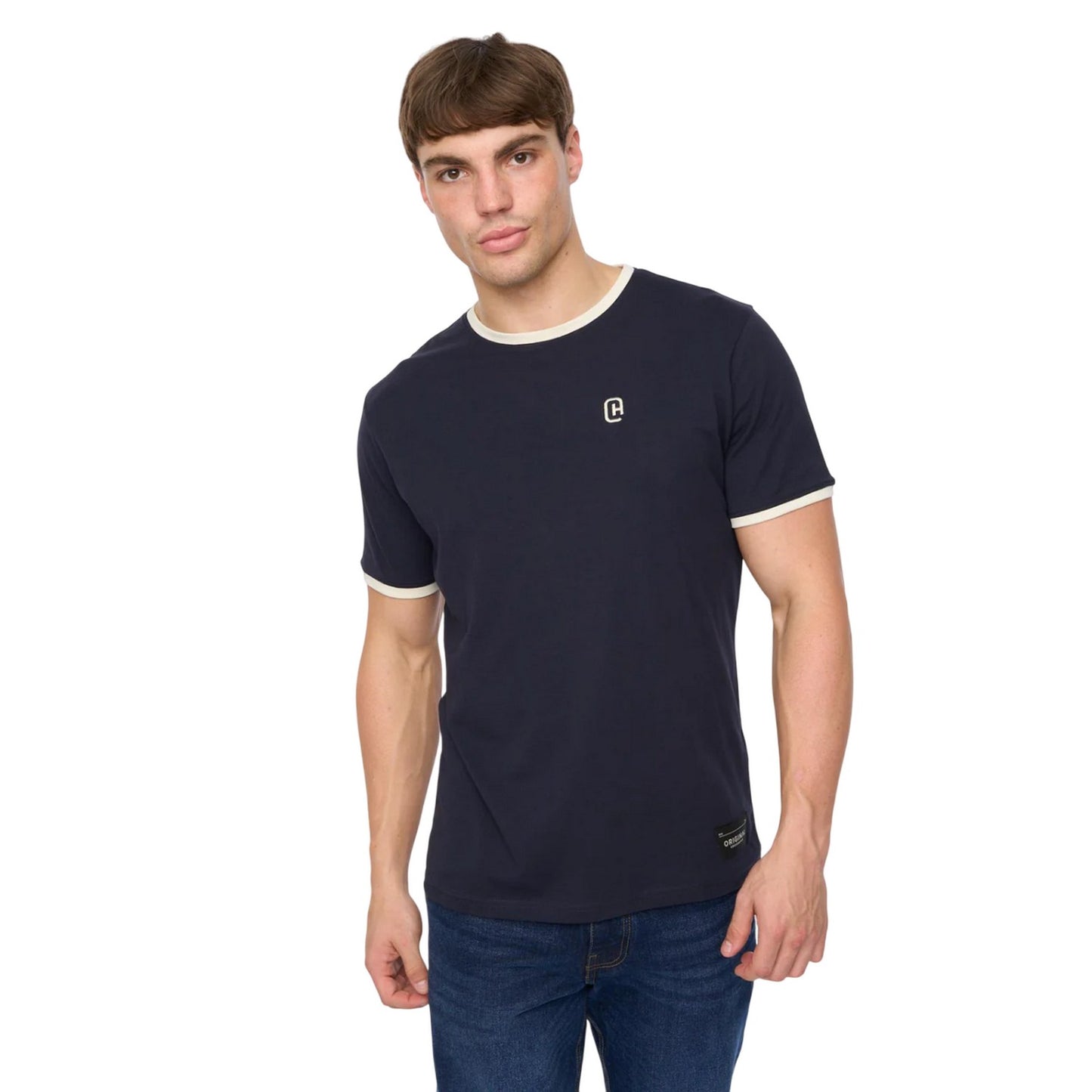 Navy - Lifestyle - Crosshatch Mens Lamtopi T-Shirt