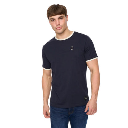 Navy - Lifestyle - Crosshatch Mens Lamtopi T-Shirt